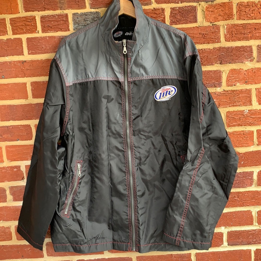 Men’s large Miller lite Harley Davidson zip up jacket